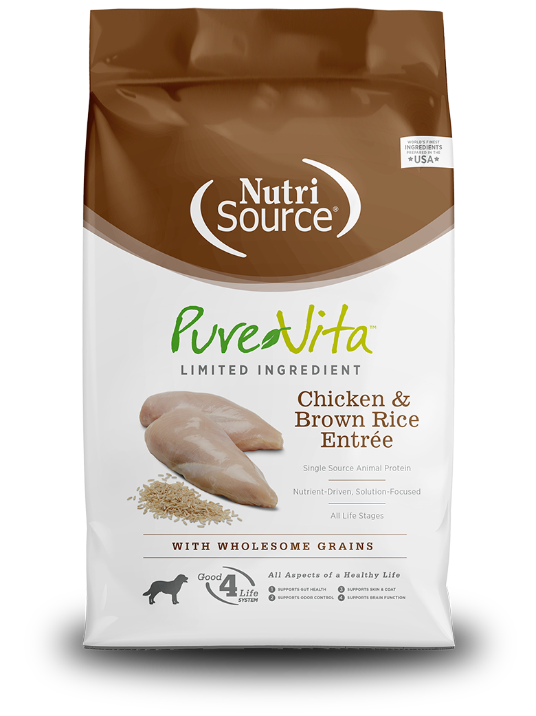 NutriSource PureVita Grain Free Chicken &amp; Brown Rice Dog Food