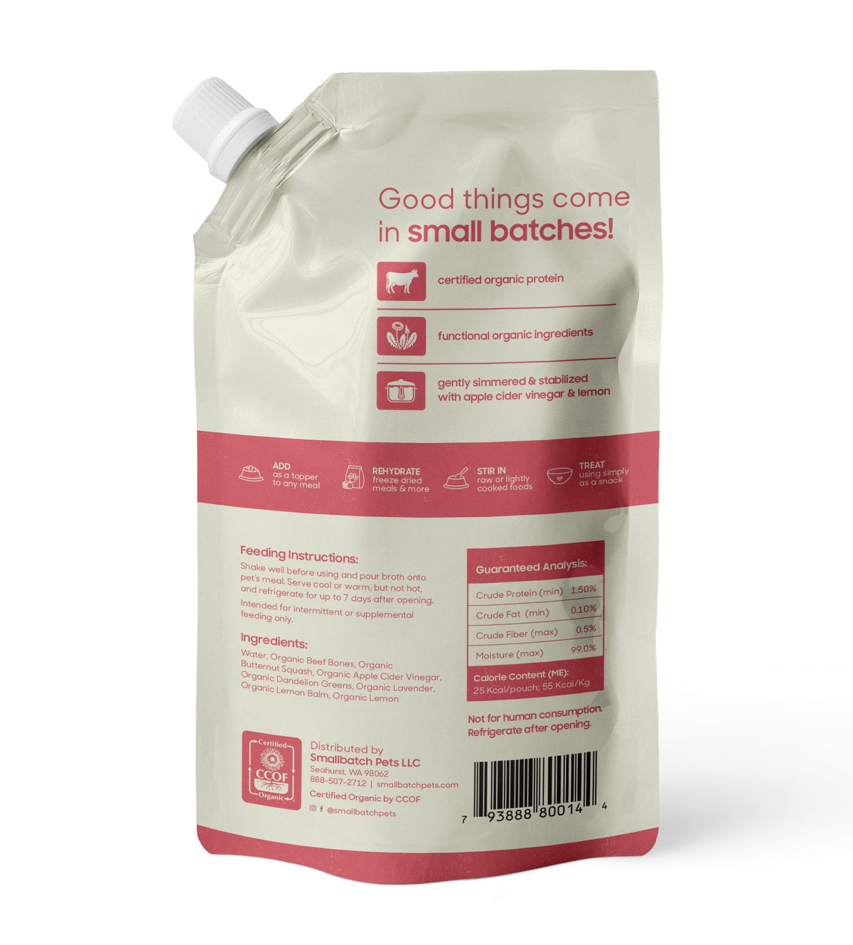 Small Batch Dog & Cat Grain Free Beef Bone Broth
