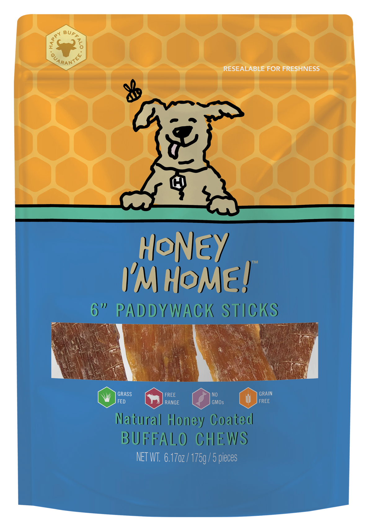 Honey I&#39;m Home! Water Buffalo Paddywack Sticks Dog Chews