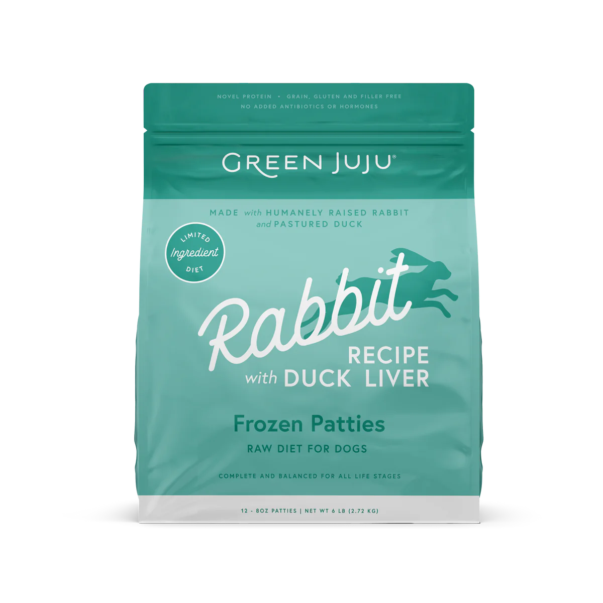Green Juju Rabbit Recipe with Duck Liver Frozen Raw Dog Food