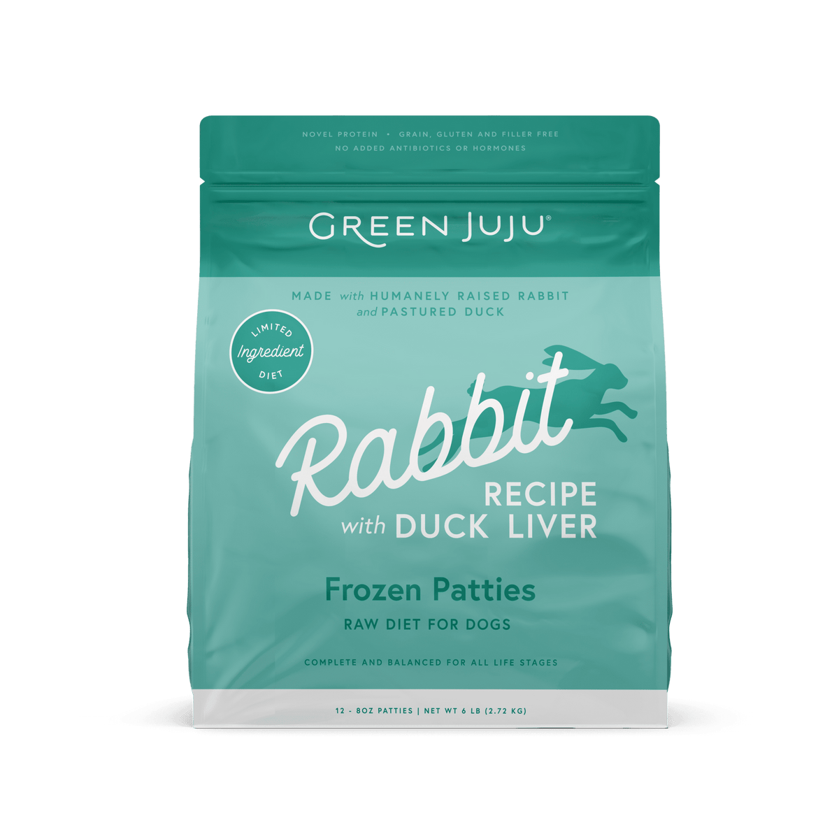 Green Juju Rabbit Recipe with Duck Liver Frozen Raw Dog Food