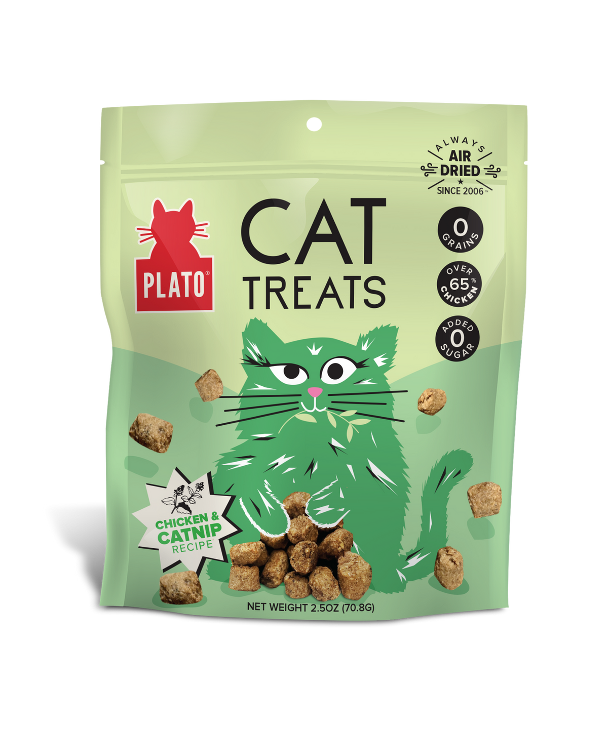 Plato Pet Treats Air-Dried Chicken &amp; Catnip Cat Treats
