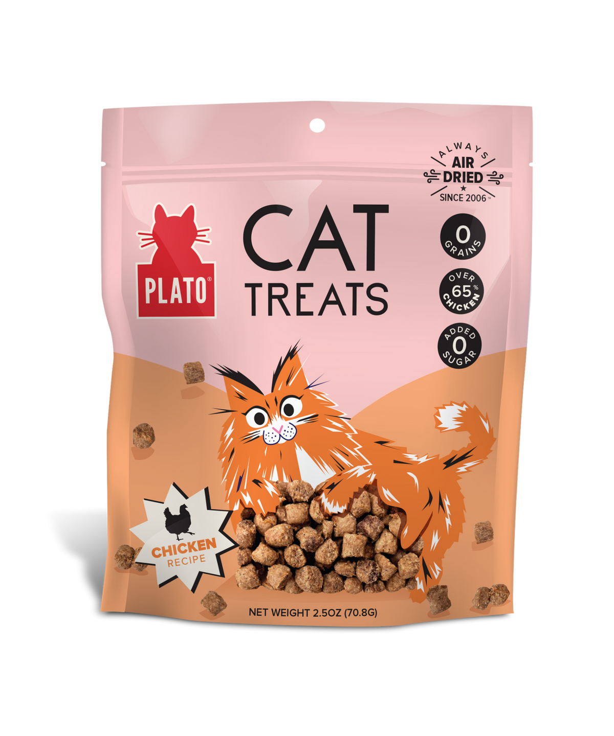 Plato Pet Treats Air-Dried Chicken Cat Treats