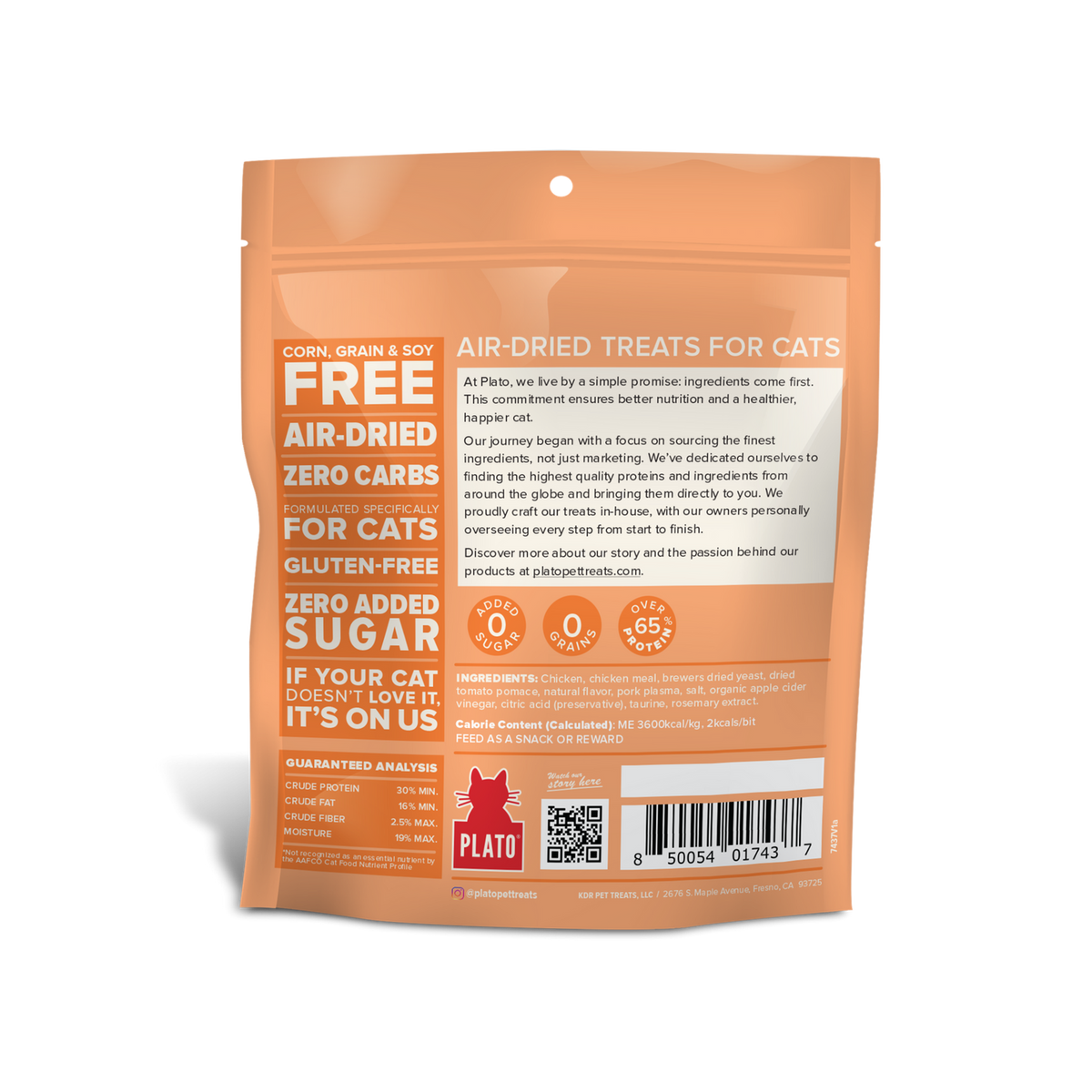 Plato Pet Treats Air-Dried Chicken Cat Treats