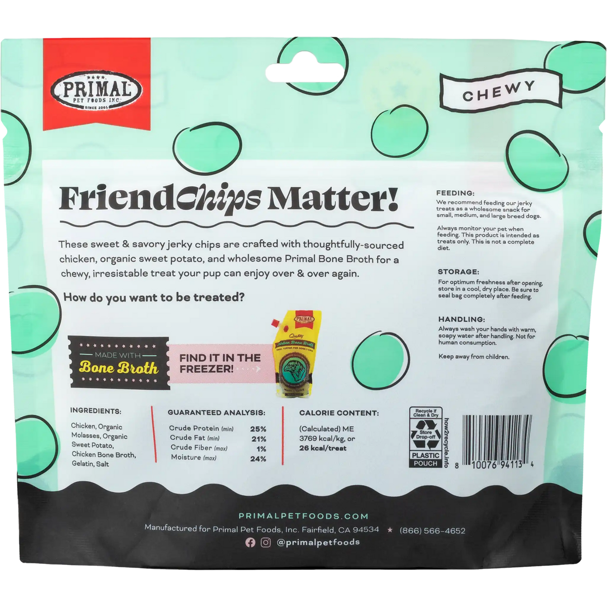Primal Friendchips Matter Chicken Jerky Dog Treats