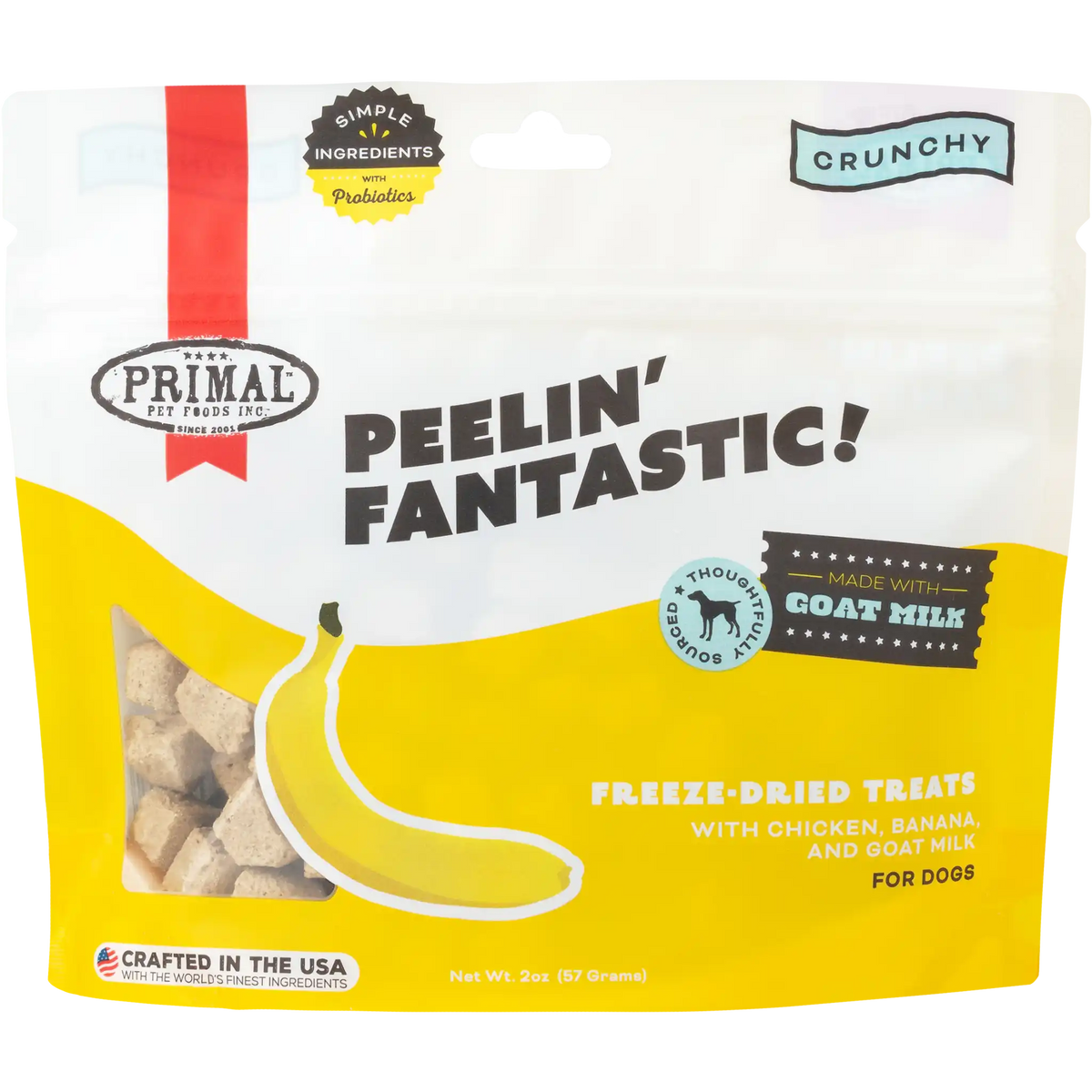 Primal Peelin&#39; Fantastic! Freeze-Dried Chicken, Banana &amp; Goat Milk Dog Treats
