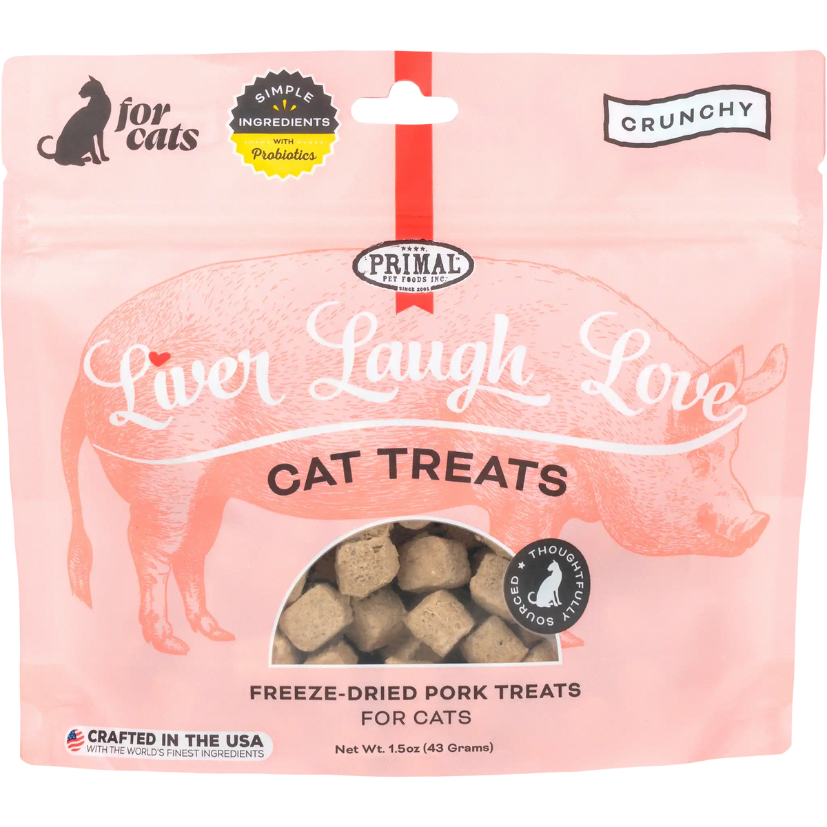 Primal Liver Laugh Love Freeze-Dried Pork Cat Treats