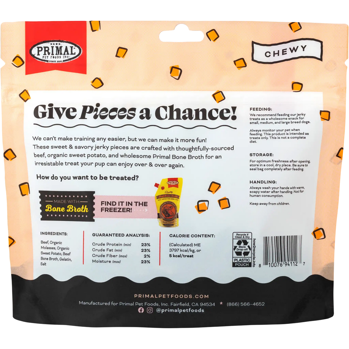 Primal Give Pieces Chance! Beef Dog Treats