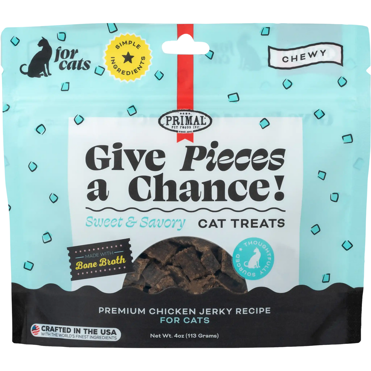 Primal Give Pieces a Chance! Chicken Jerky Cat Treats