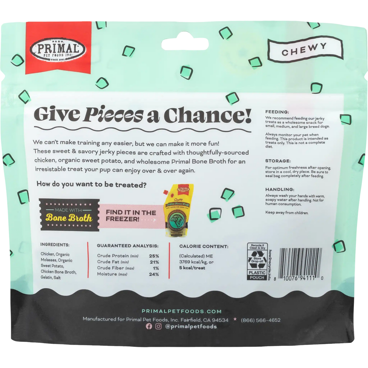 Primal Give Pieces a Chance! Chicken Dog Treats