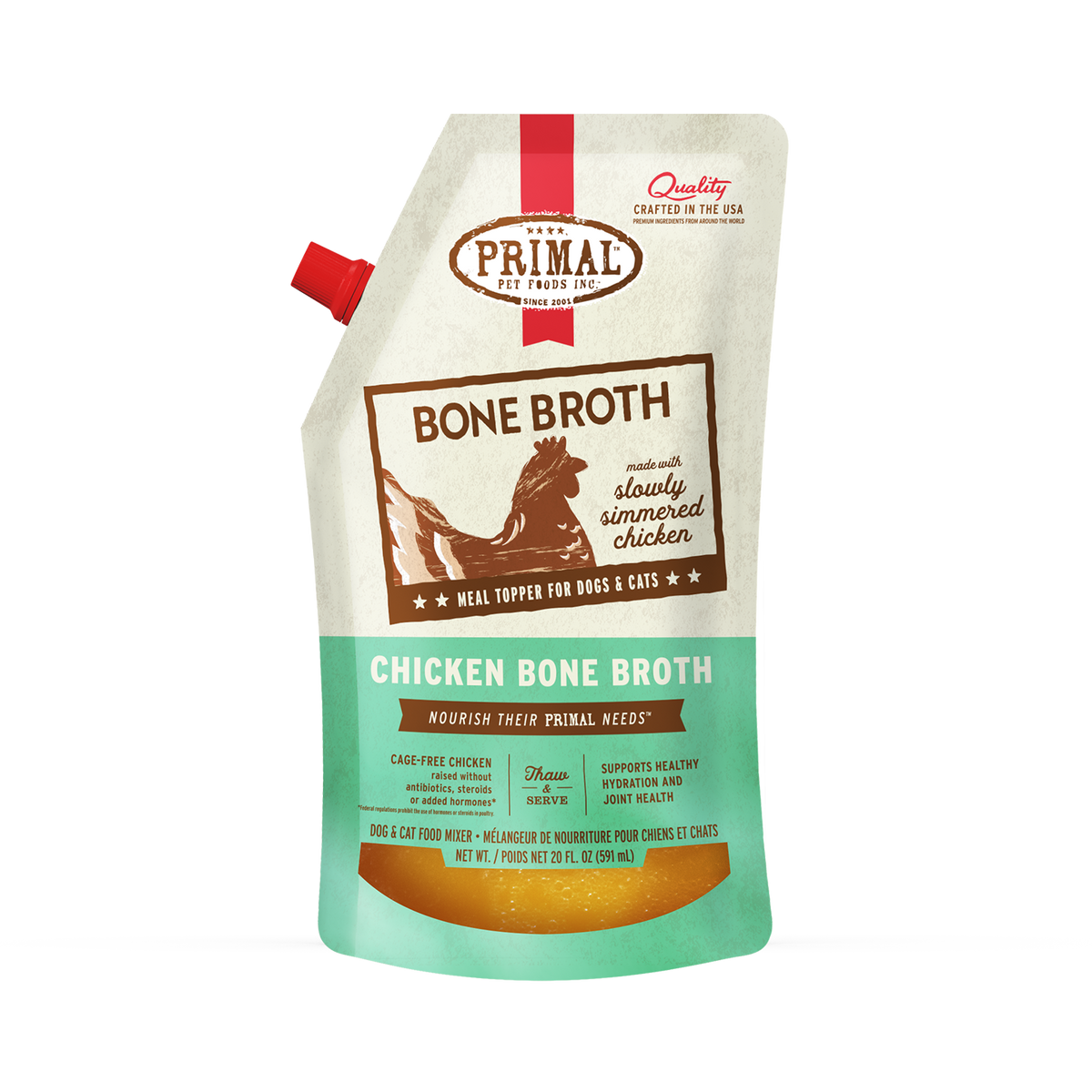 Primal Dog &amp; Cat Frozen Chicken Bone Broth