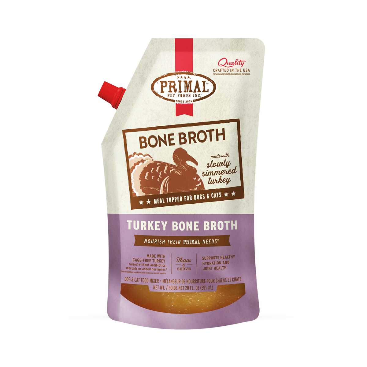 Primal Dog &amp; Cat Frozen Turkey Bone Broth
