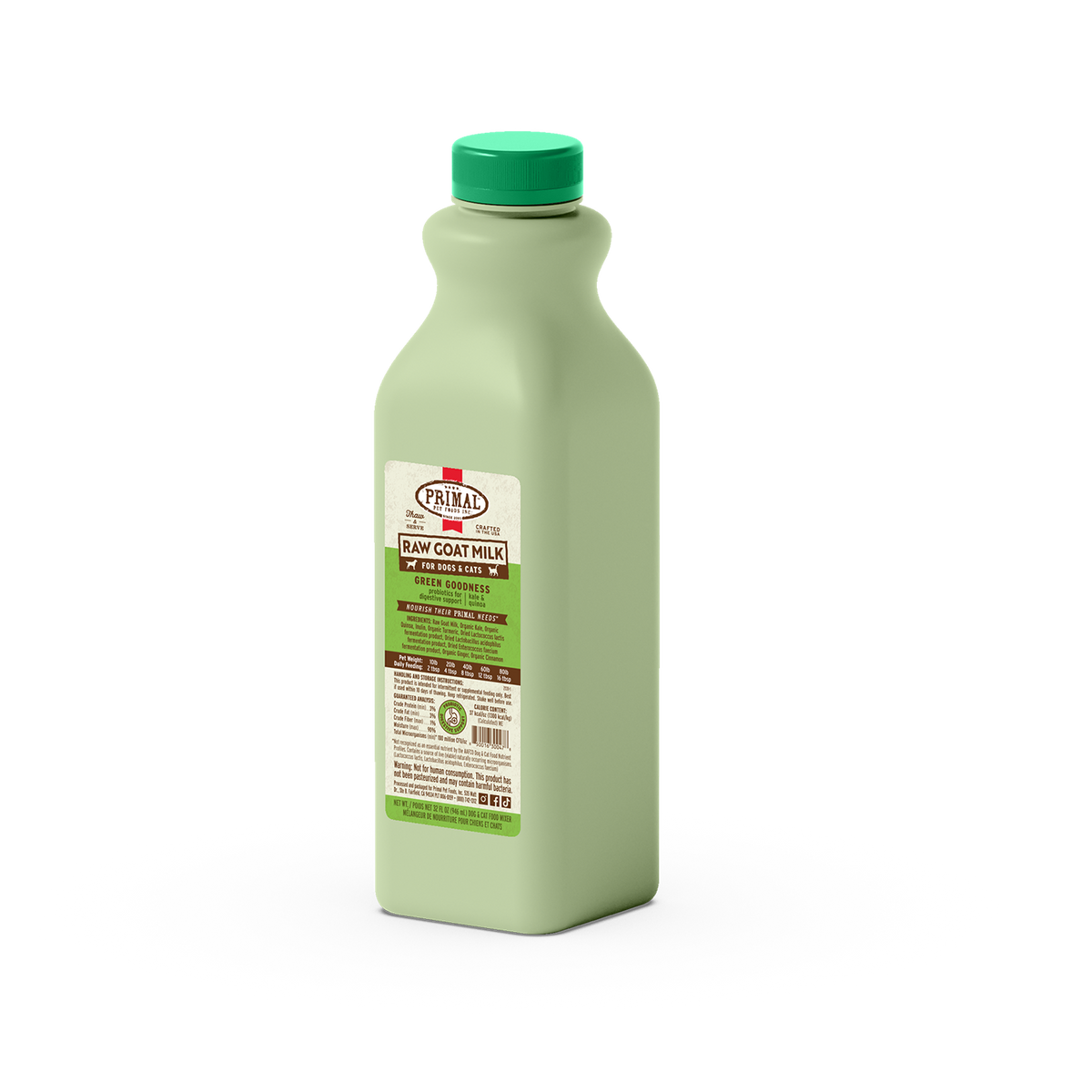 Primal Frozen Goat Milk Green Goodness for Dogs &amp; Cats