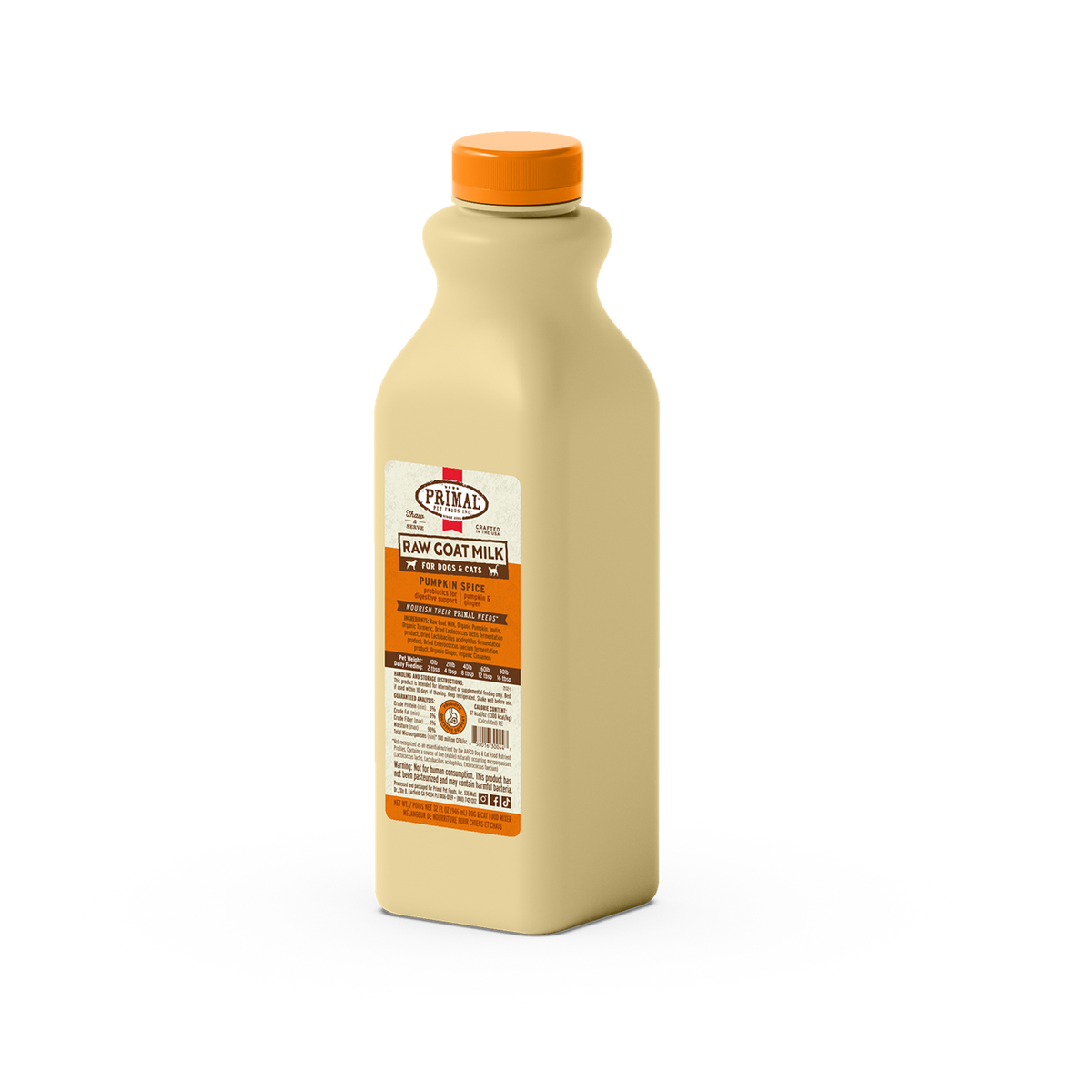 Primal Frozen Goat Milk Pumpkin Spice for Dogs &amp; Cats