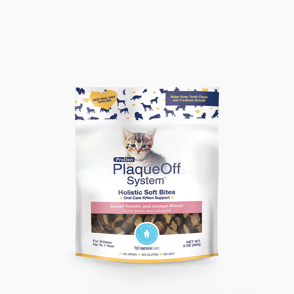 ProDen PlaqueOff Holistic Soft Bites Oral Care Kitten Sweet Potato & Chicken Cat Treats