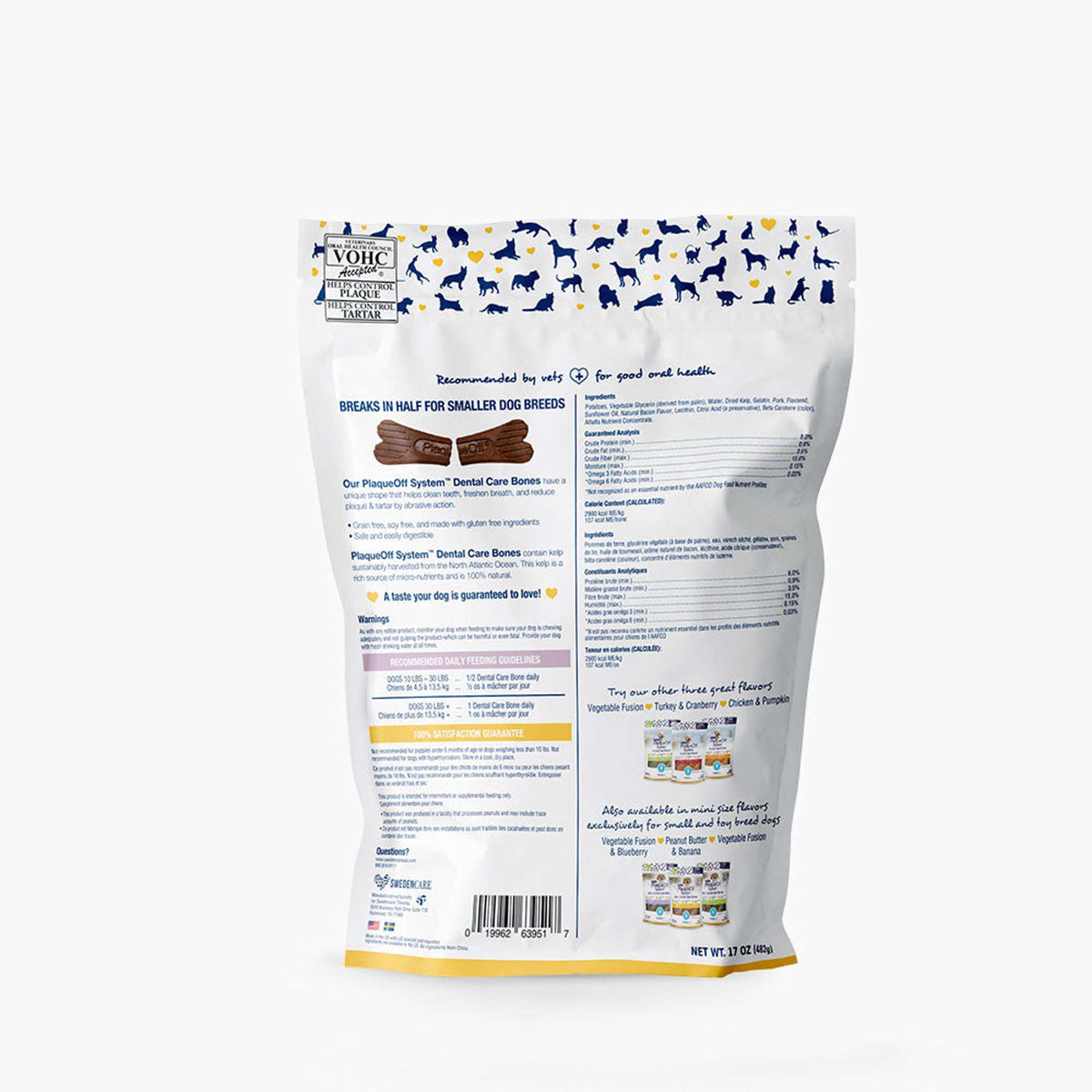 ProDen PlaqueOff Dental Care Bones Bacon Dog Chews