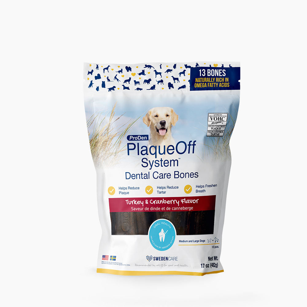 ProDen PlaqueOff Dental Care Bones Turkey & Cranberry Dog Chews