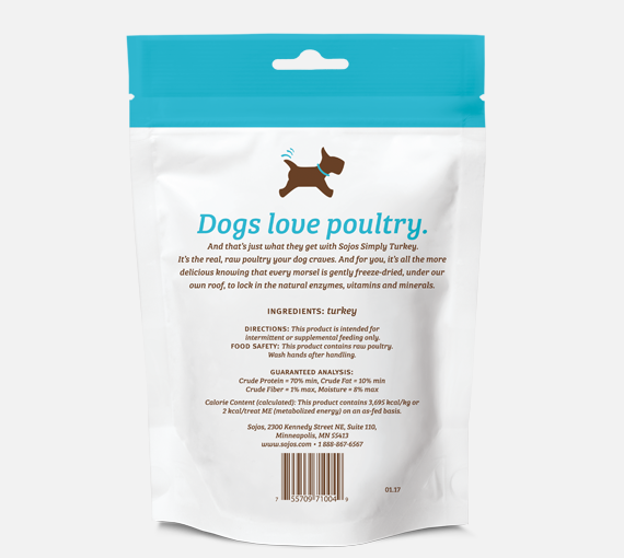 Sojos Freeze-Dried Raw Simply Turkey Dog Treats