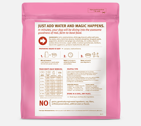 Sojos Freeze-Dried Raw Complete Lamb Dog Food
