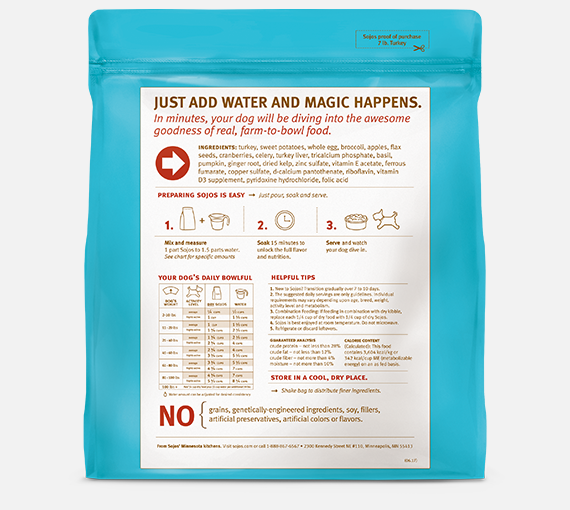 Sojos Freeze-Dried Raw Complete Turkey Dog Food