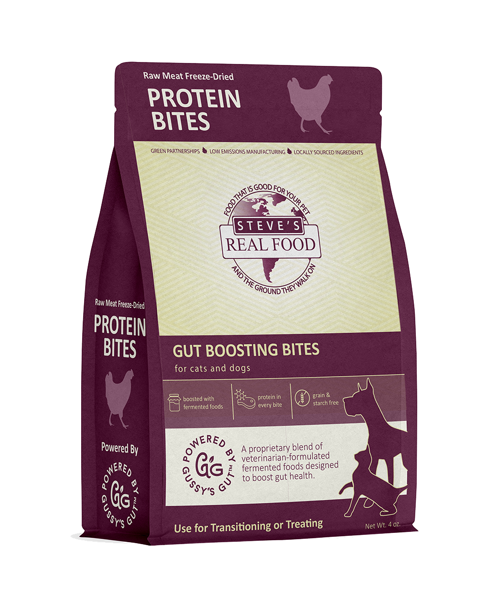 Steve&#39;s Real Food Freeze-Dried Raw Protein Bites Chicken Gut Immune Bites Dog &amp; Cat
