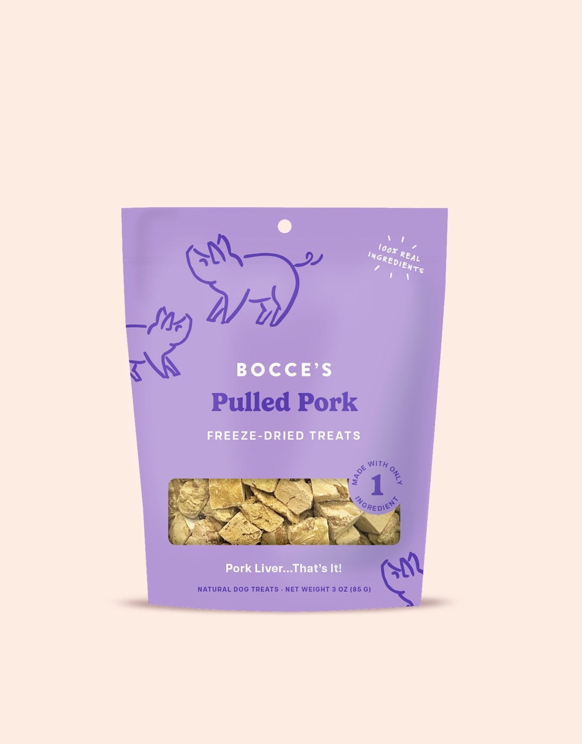 Bocce&#39;s Bakery Pulled Pork Freeze-Dried Dog Treats