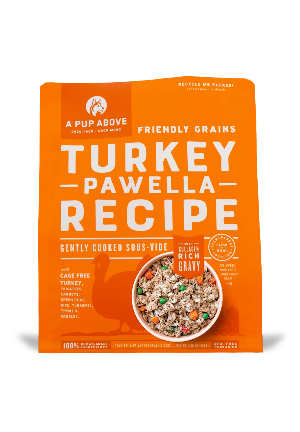 A Pup Above Turkey Pawella Gently Cooked Frozen Dog Food