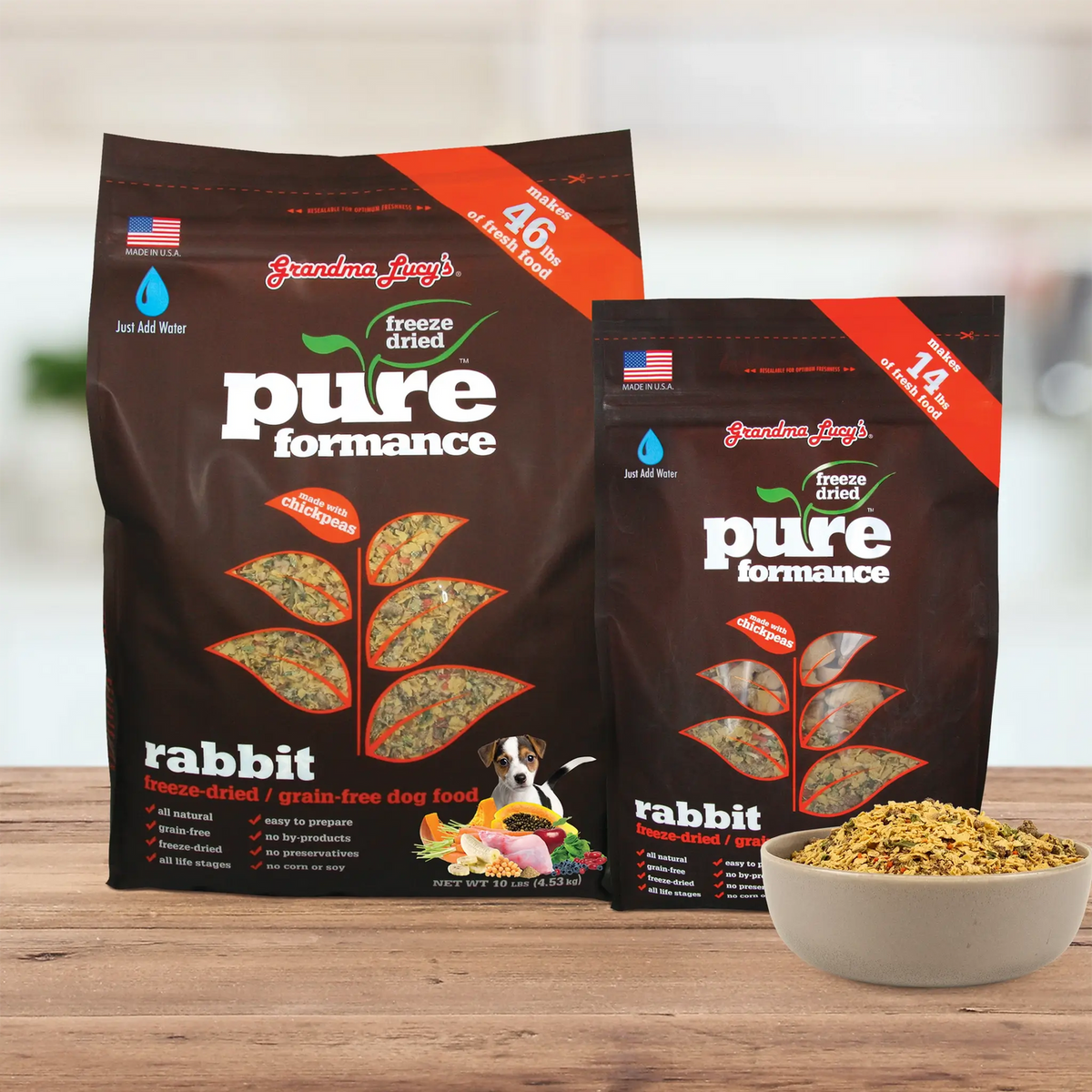 Grandma Lucy's Pureformance Freeze-Dried Rabbit Recipe Dog Food