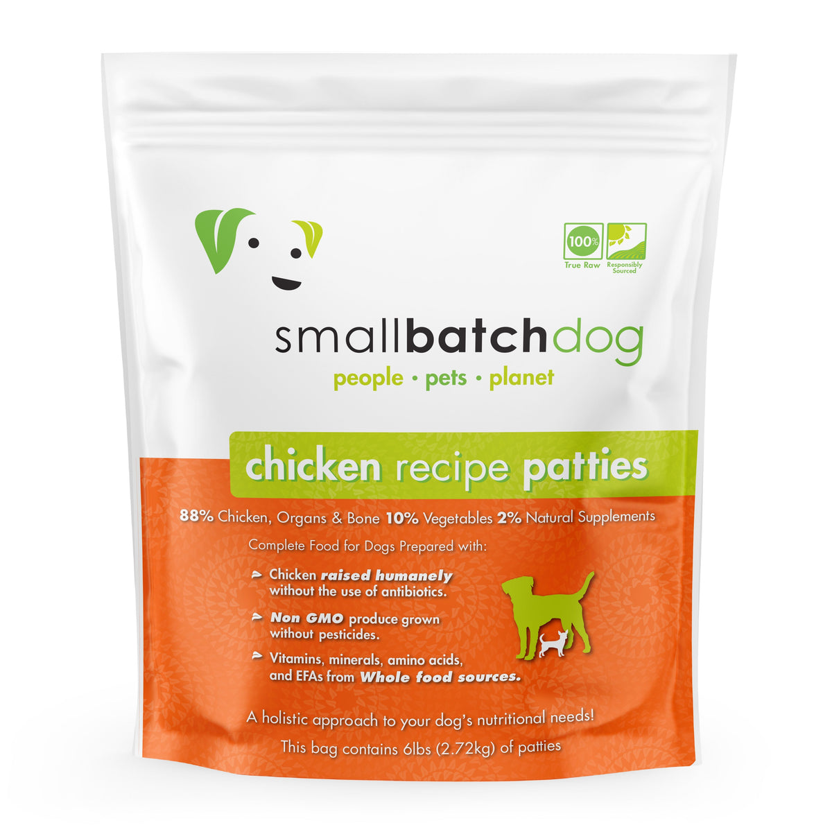 Small Batch Chicken Patties Frozen Raw Dog Food