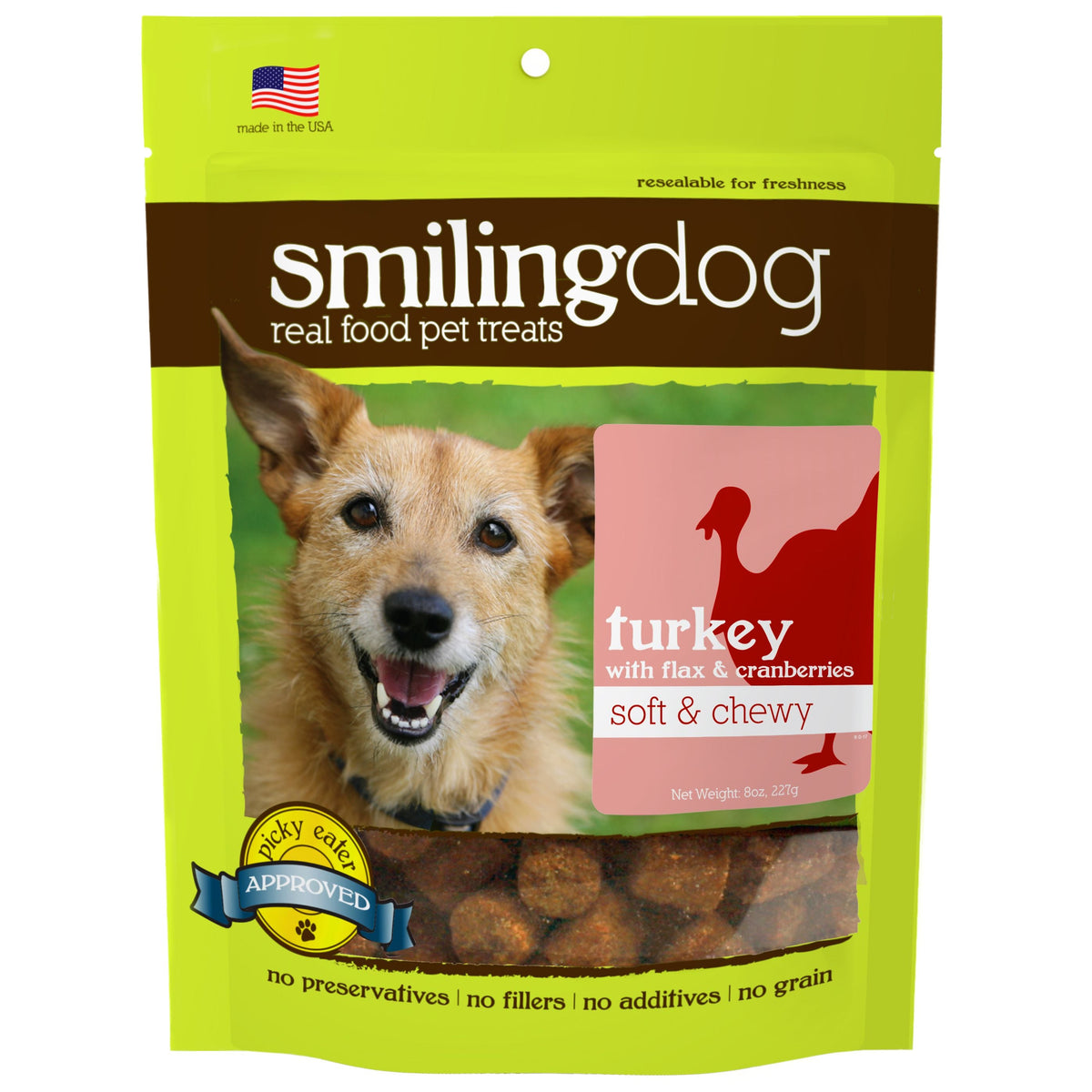 Smiling Dog Turkey with Flax &amp; Cranberries Soft &amp; Chewy Dog Treats