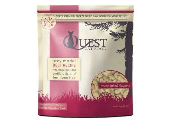 Steve&#39;s Real Food Quest Freeze-Dried Raw Nuggets Prey Model Beef Cat Food