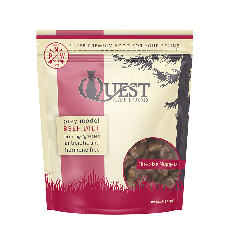 Steve&#39;s Real Food Quest Frozen Nuggets Prey Model Beef Raw Cat Food