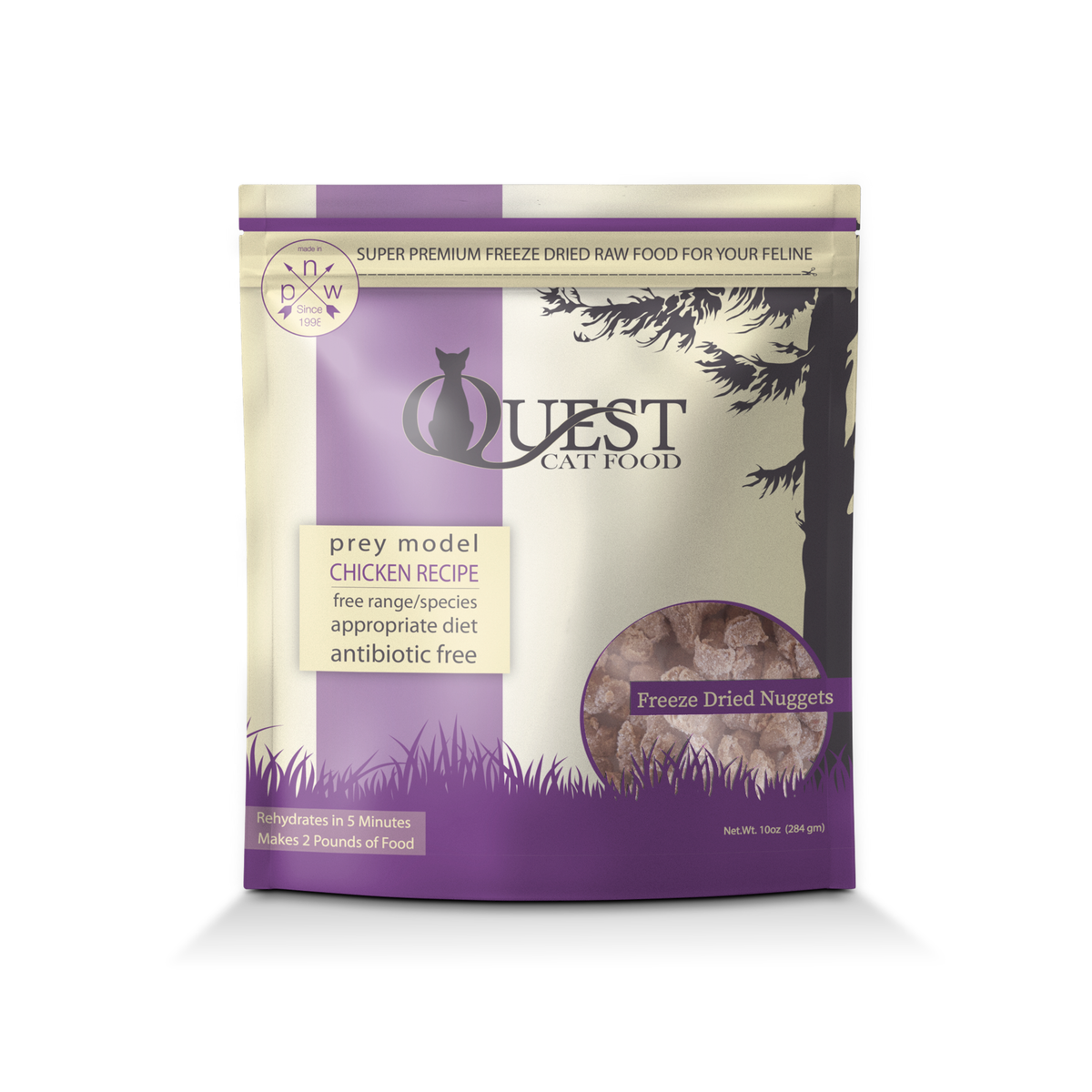 Steve&#39;s Real Food Quest Freeze-Dried Raw Nuggets Prey Model Chicken Cat Food