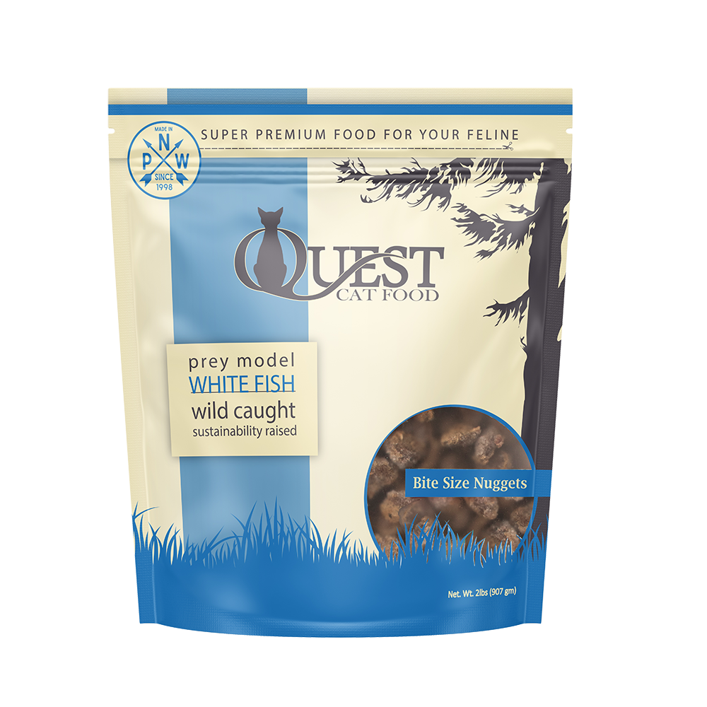 Steve&#39;s Real Food Quest Frozen Nuggets Prey Model Whitefish Raw Cat Food