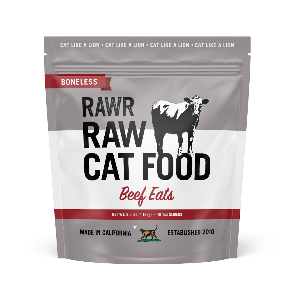 Rawr Boneless Beef Eats Frozen Sliders Raw Cat Food