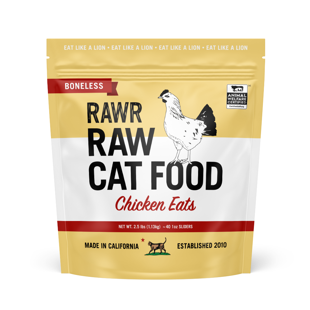 Rawr Boneless Chicken Eats Frozen Sliders Raw Cat Food