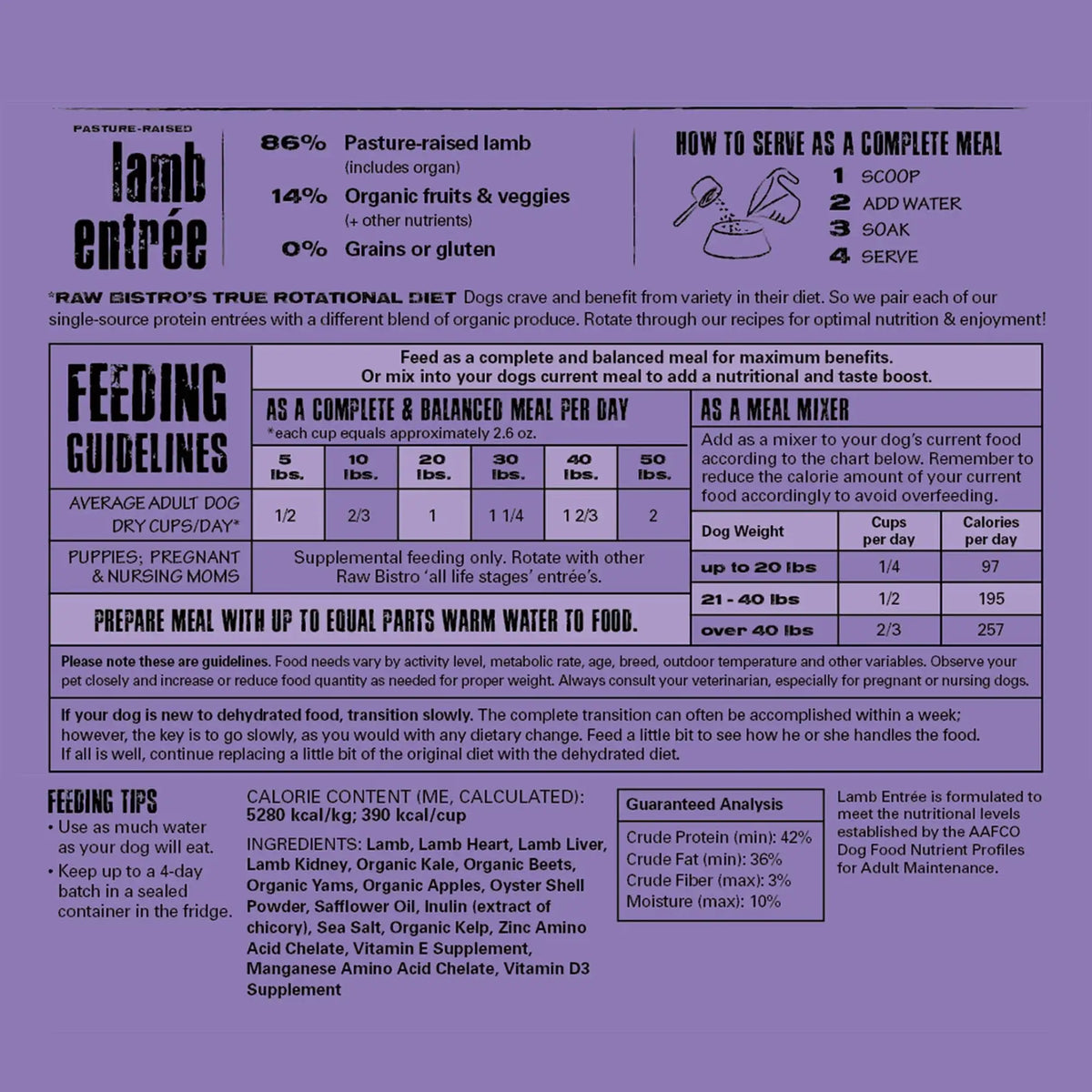 Raw Bistro Pasture-Raised Lamb Entrée Dehydrated Dog Food