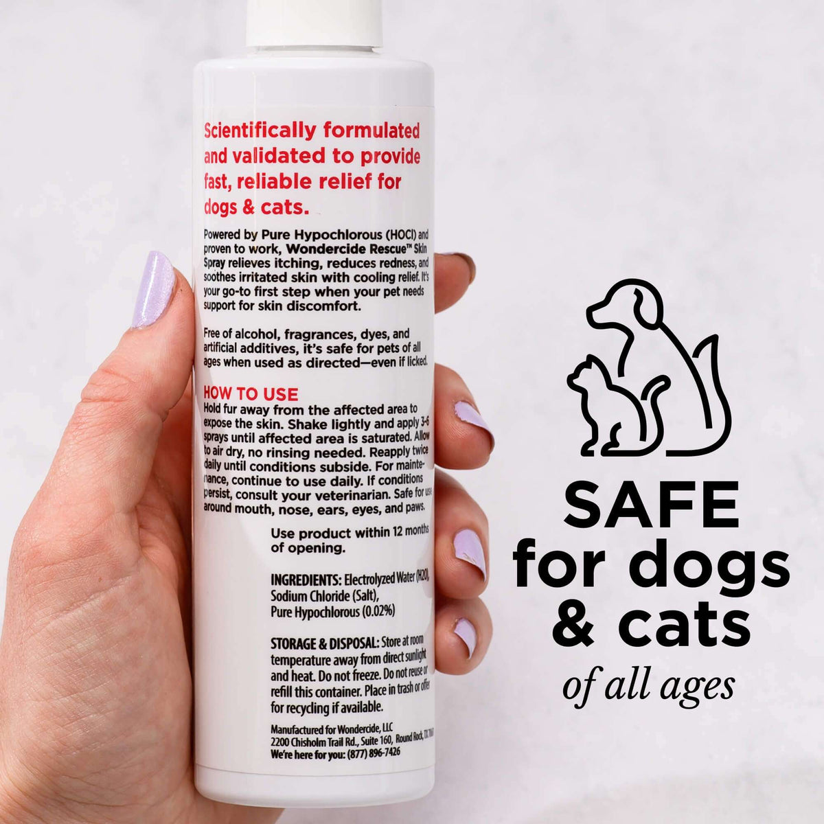 Wondercide Rescue Skin Spray for Dogs & Cats