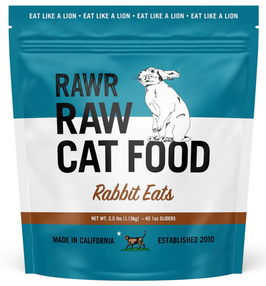 Rawr Bone-In Rabbit Eats Frozen Sliders Raw Cat Food