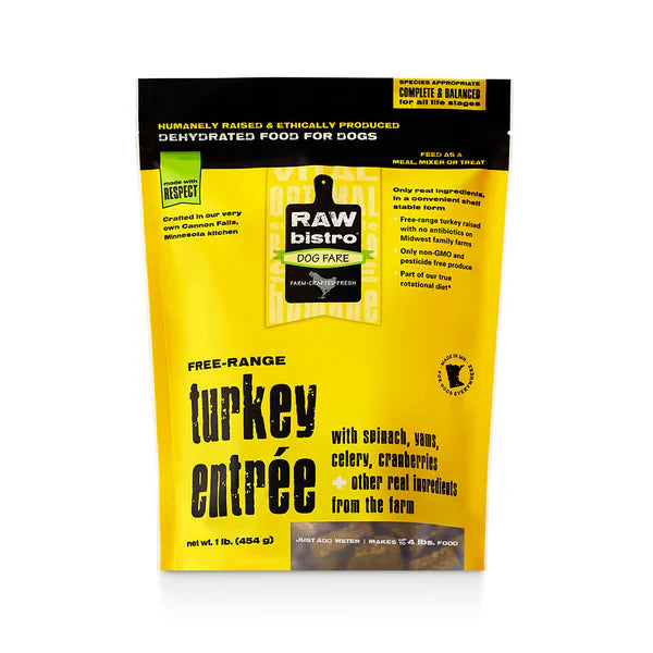 Raw Bistro Free-Range Turkey Entrée Dehydrated Dog Food