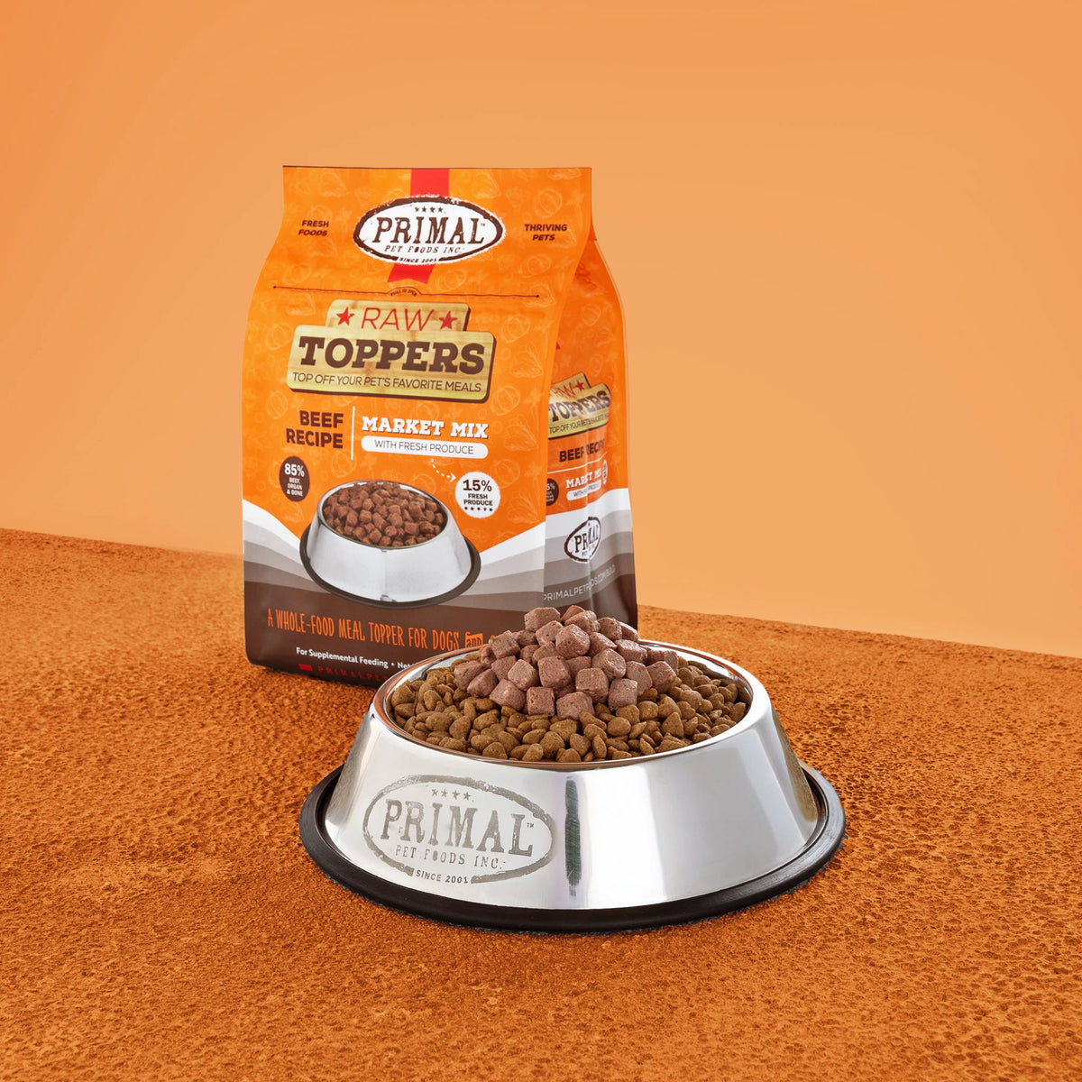 Primal Market Mix Beef Frozen Raw Dog &amp; Cat Meal Topper