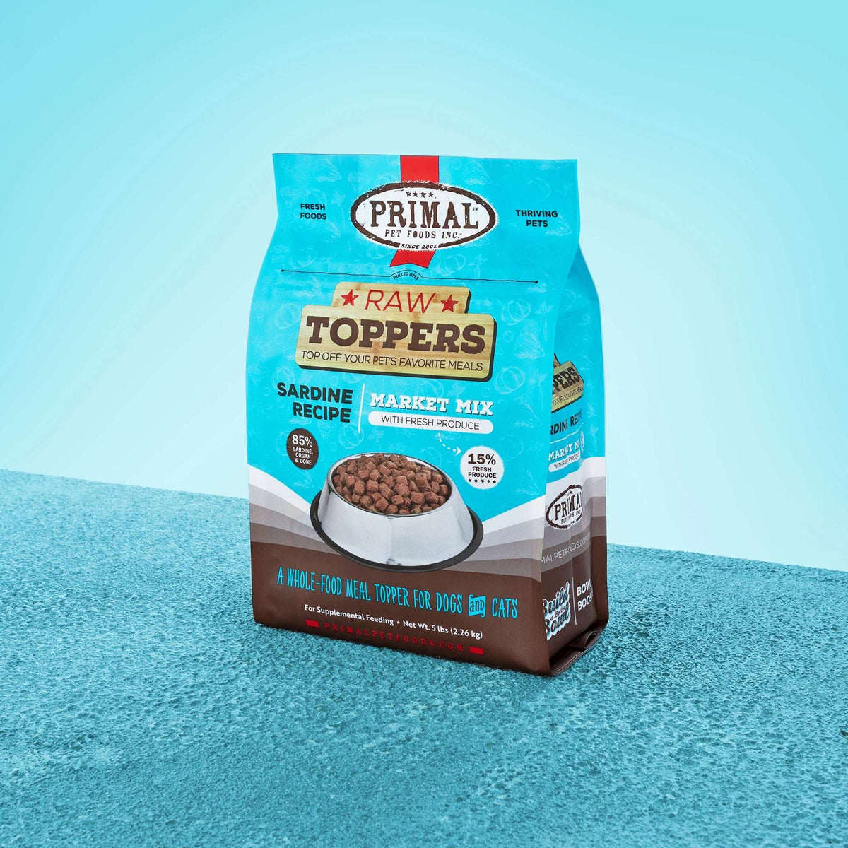 Primal Market Mix Sardine Frozen Raw Dog &amp; Cat Meal Topper