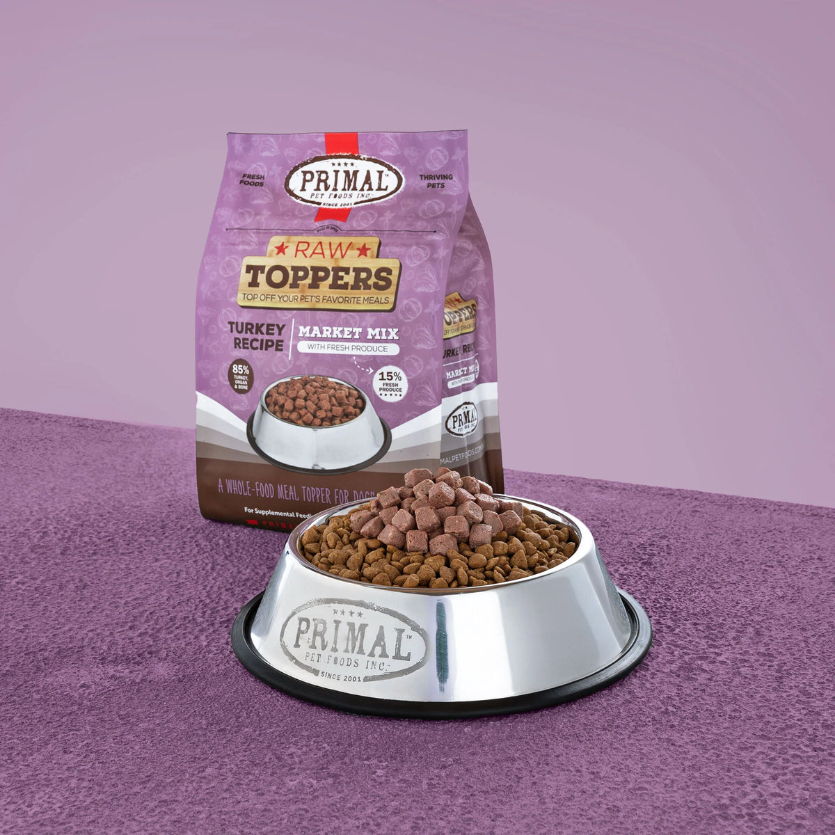 Primal Market Mix Turkey Frozen Raw Dog &amp; Cat Meal Topper