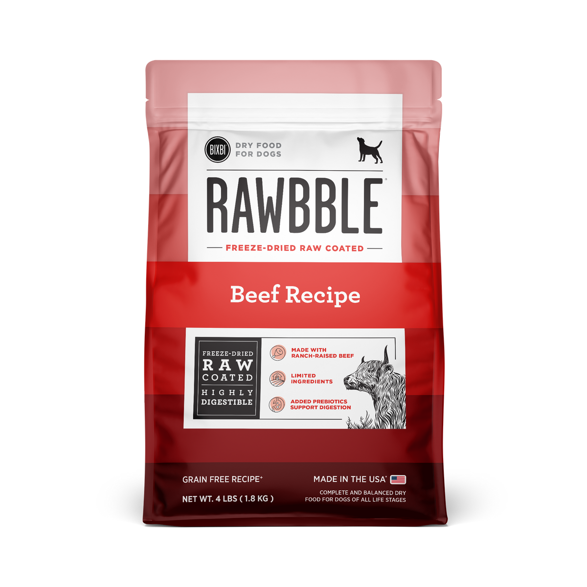 Bixbi Rawbble Freeze-Dried Raw Coated Beef Dog Food