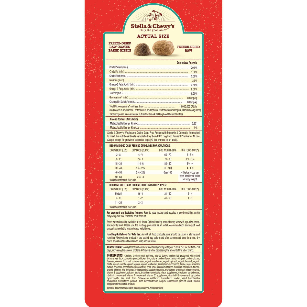 Stella &amp; Chewy&#39;s Kibble Raw Blend Wholesome Grains Kibble Cage Free Chicken Dog Food