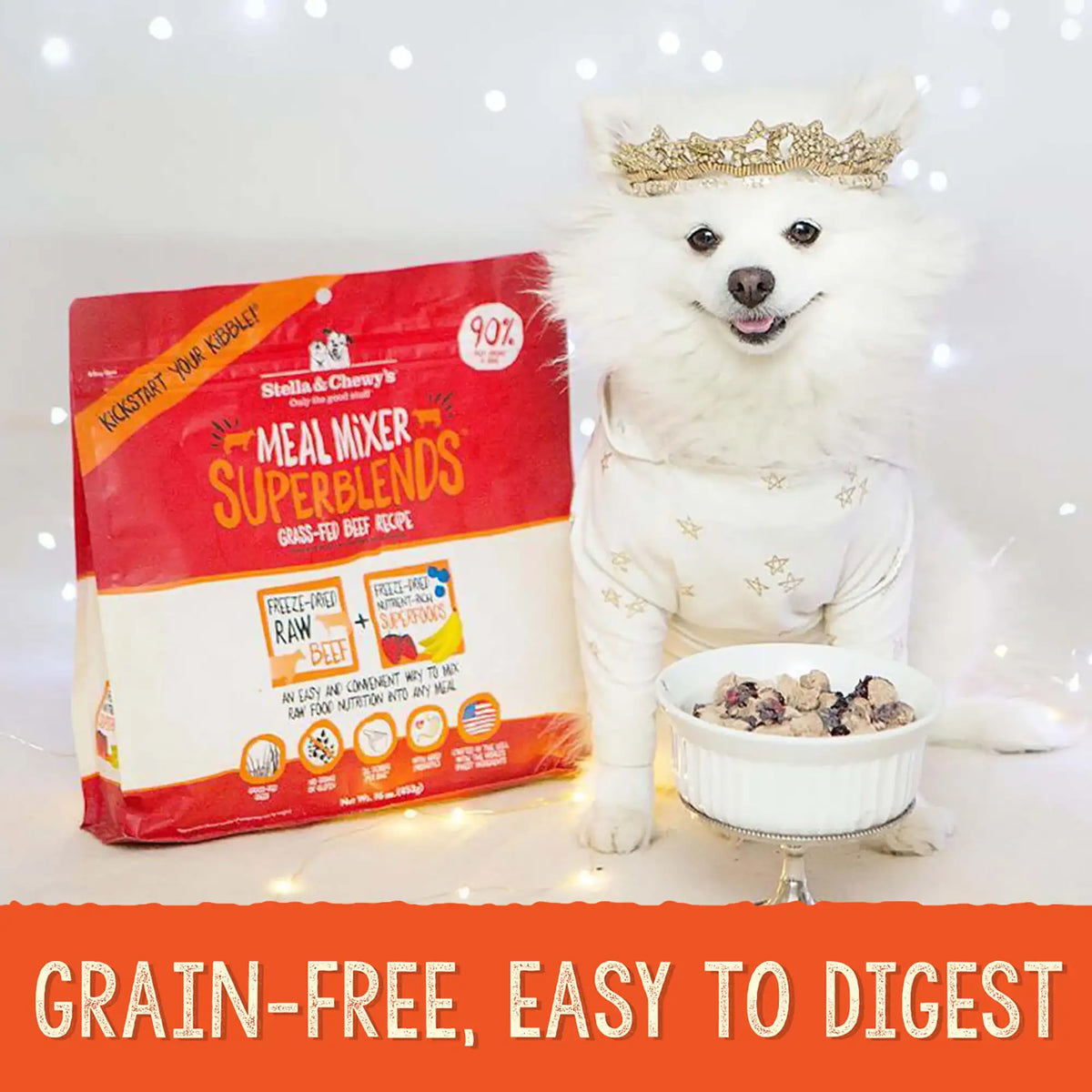 Stella &amp; Chewy&#39;s Freeze-Dried Raw Meal Mixer Superblends Beef Dog Food Meal or Topper