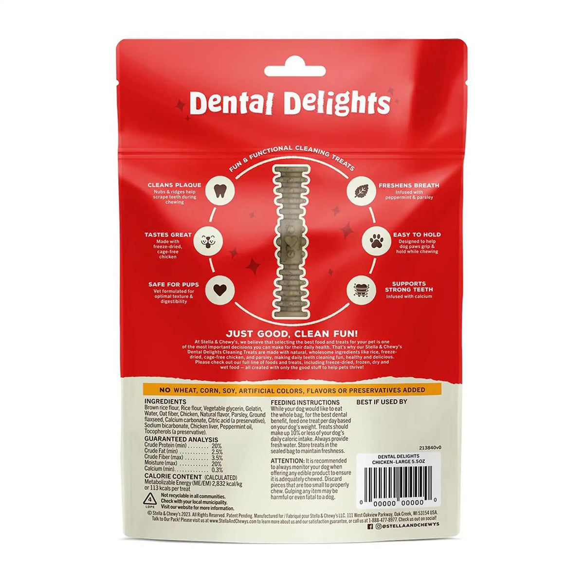 Stella &amp; Chewy&#39;s Dental Delights Large Dog Chews