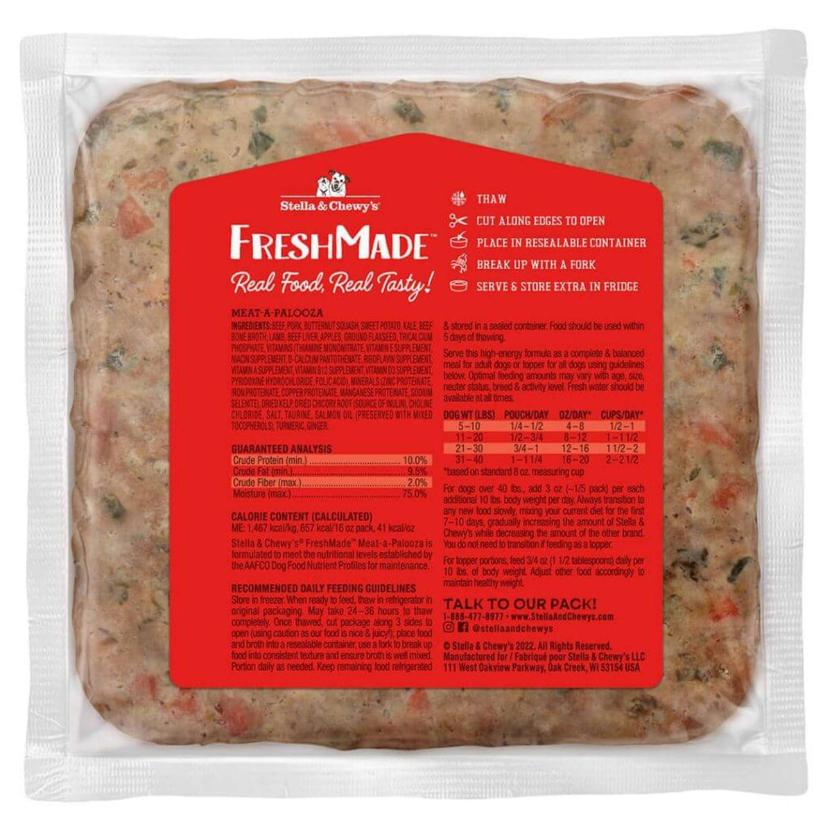 Stella &amp; Chewy&#39;s FreshMade Meat-a-Palooza Gently Cooked Dog Food