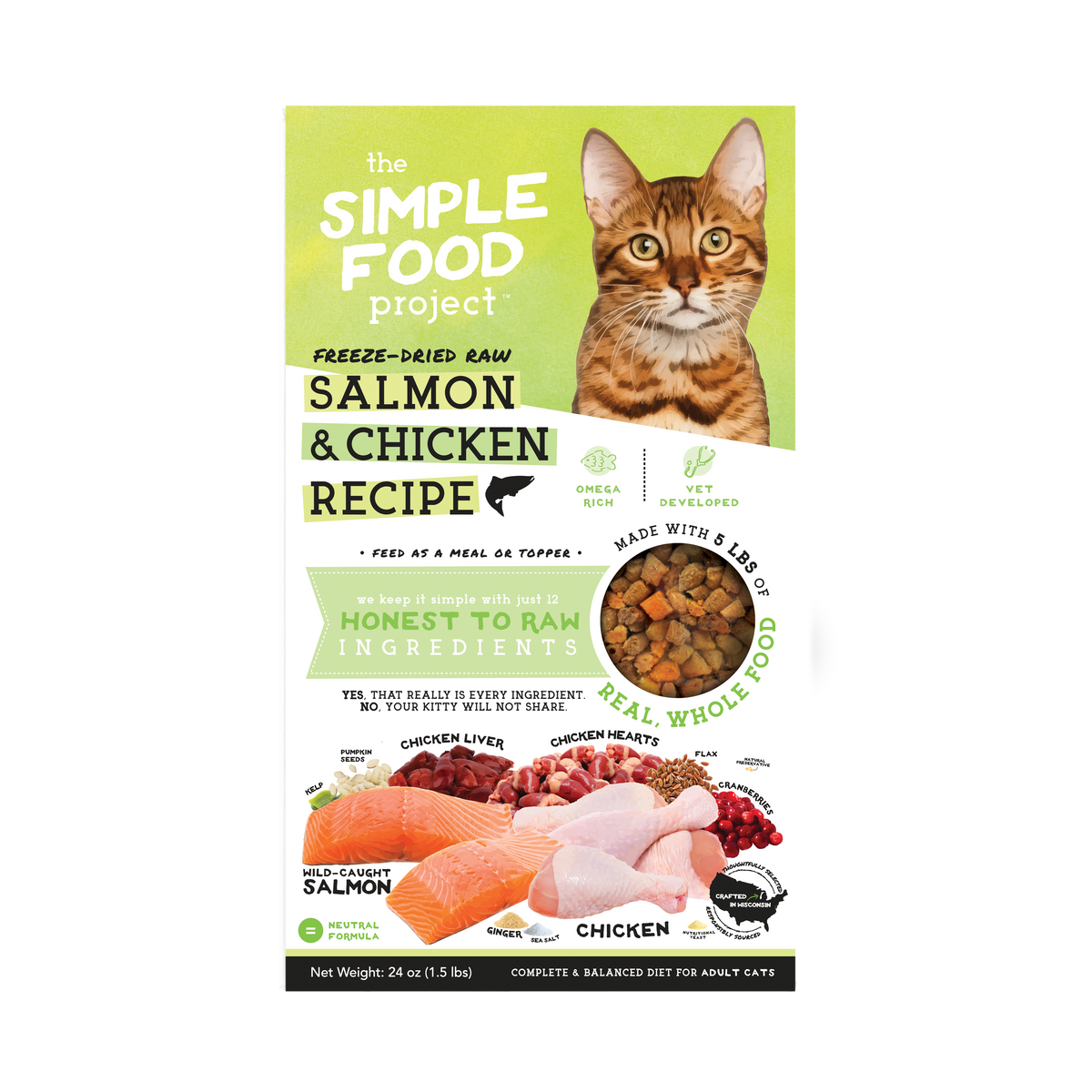 The Simple Food Project Salmon &amp; Chicken Freeze-Dried Raw Cat Food