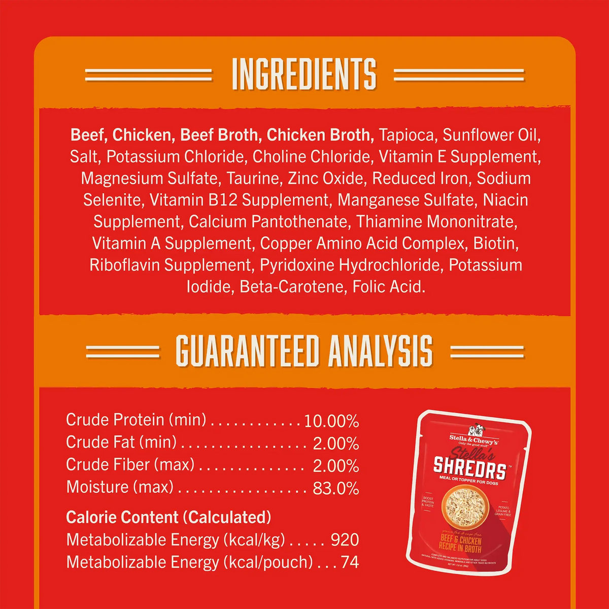 Stella &amp; Chewy&#39;s Stella&#39;s Shredrs Beef &amp; Chicken in Broth Dog Food